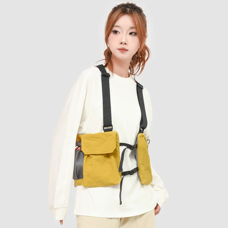 Women's Tactical Vest Bag – Lightweight Multi-Pocket Sling Tactical Vest Bag Qme