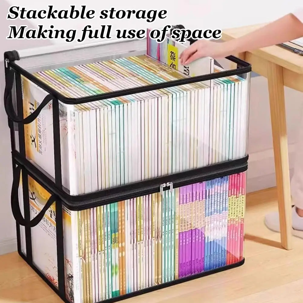 Foldable Waterproof Book Storage Box – Large Capacity Organizer Foldable Storage Box Qme