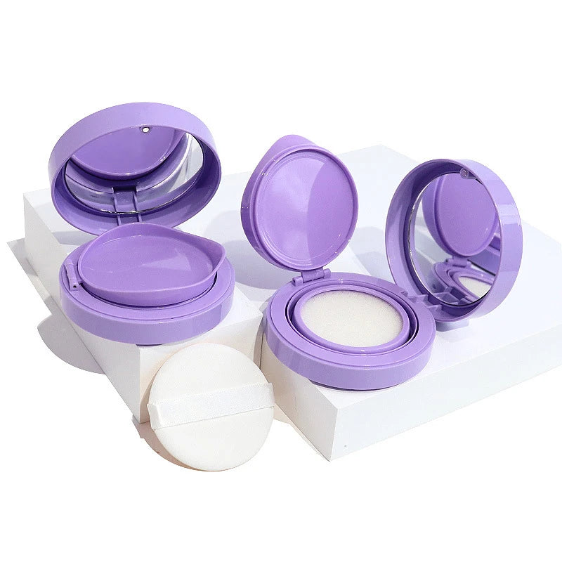 Air Cushion Foundation Case with Mirror & Puff | DIY Compact Makeup Compact Case Qst