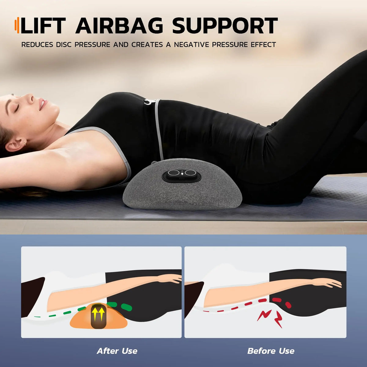PAQIN 3-in-1 Electric Lumbar Massager with Heat & Vibration Electric Back Massager Qst