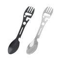 10-in-1 Camping Multitool Fork Spoon Stainless Steel Utensil Camping Multitool Utensil Qme sliver