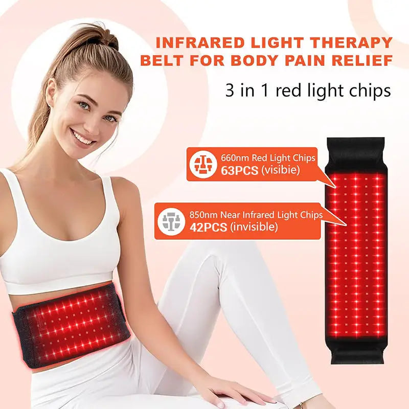 Portable Red Light Therapy Belt 660nm 850nm – 150 LED Beads LED Therapy Belt Qst