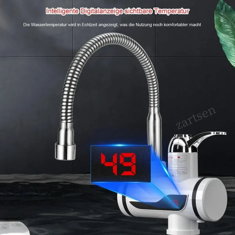 ZARTSEN 3000W Instant Electric Hot Cold Mixer Tap | Digital Faucet Electric Heating Faucet Qst