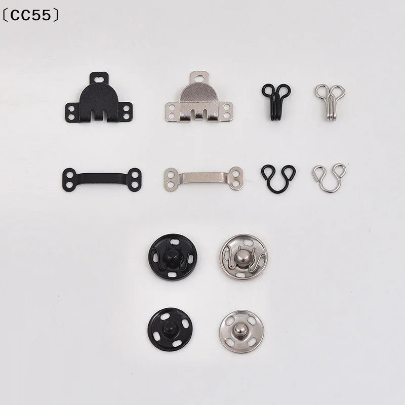 Sewing Hooks & Eyes Snap Buttons Kit – 50/100 Pairs DIY Set Sewing Snap Buttons Qst
