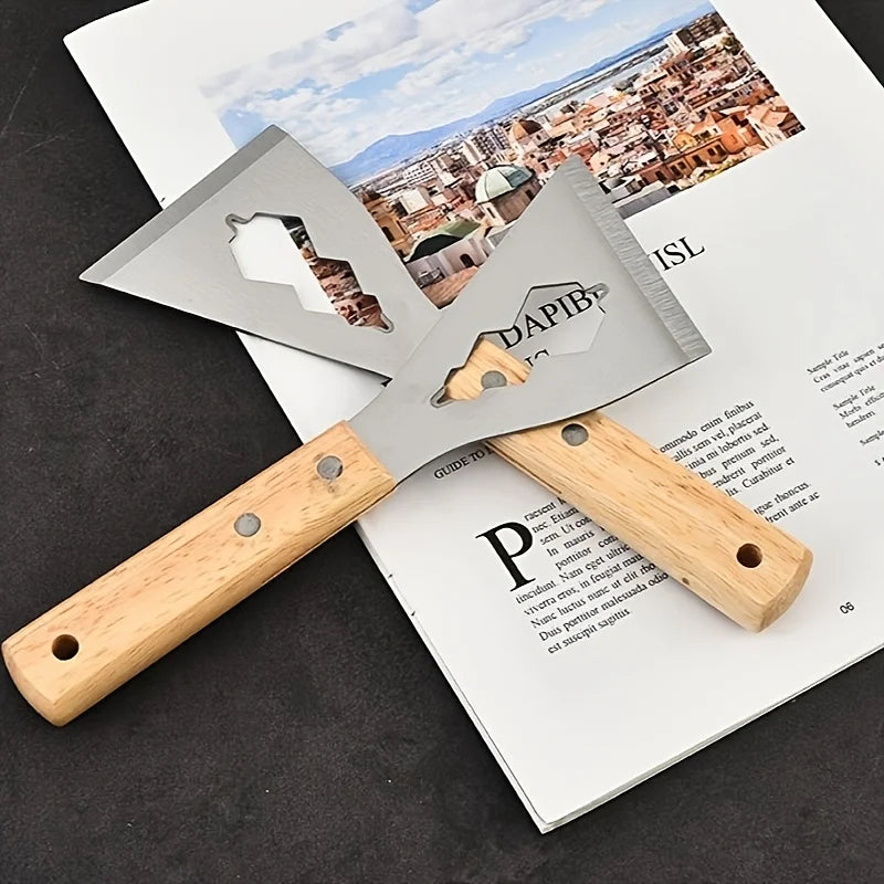 Stainless Steel Paint Scraper Putty Knife – Wooden Handle Paint Scraper Tool Qme