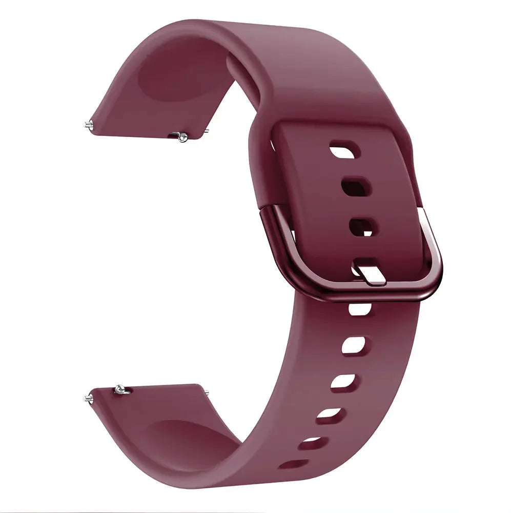Silicone Sport Watch Band for Samsung Galaxy Watch 3 20mm 22mm Silicone Watch Band Qme Red wine 20mm width strap