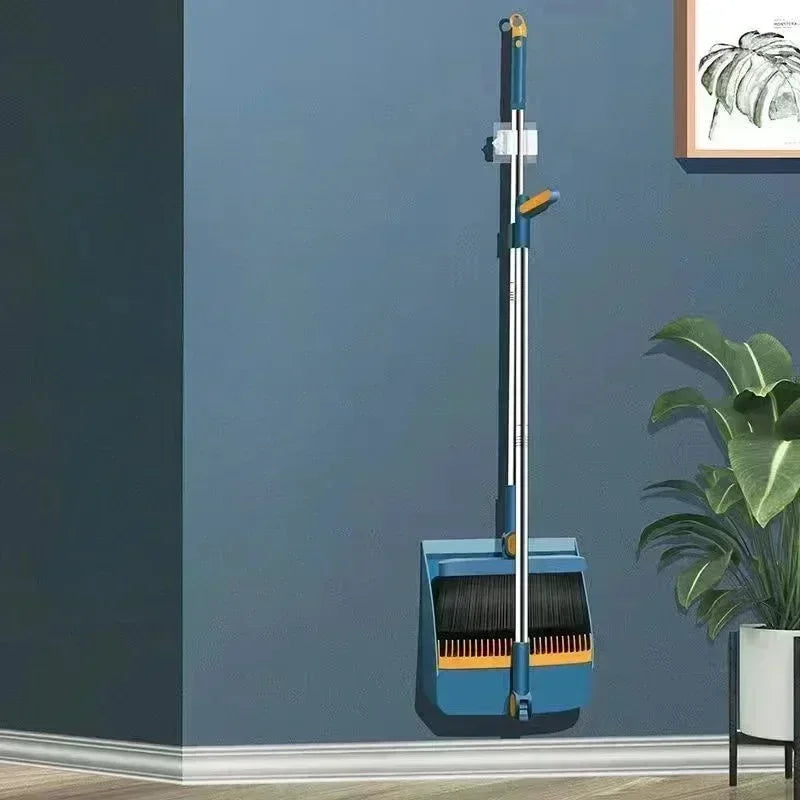 Long Handle Broom & Dustpan Set – 180° Angle, Stiff Bristles Broom & Dustpan Set Qme