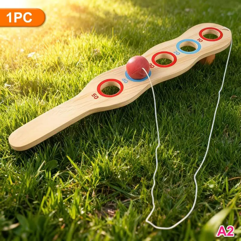 Wooden Paddle Ball Set – Elastic String Hand-Eye Game Paddle Ball Game Qst A2