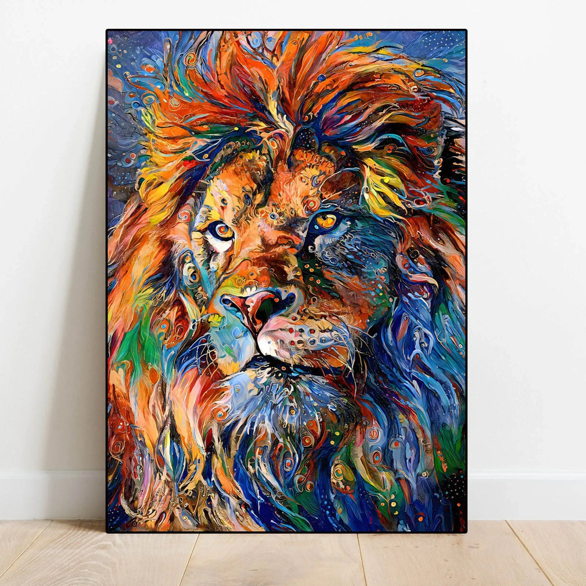 Abstract Animal Canvas Wall Art – Lion Tiger Cat Retro Prints Canvas Wall Art Qst