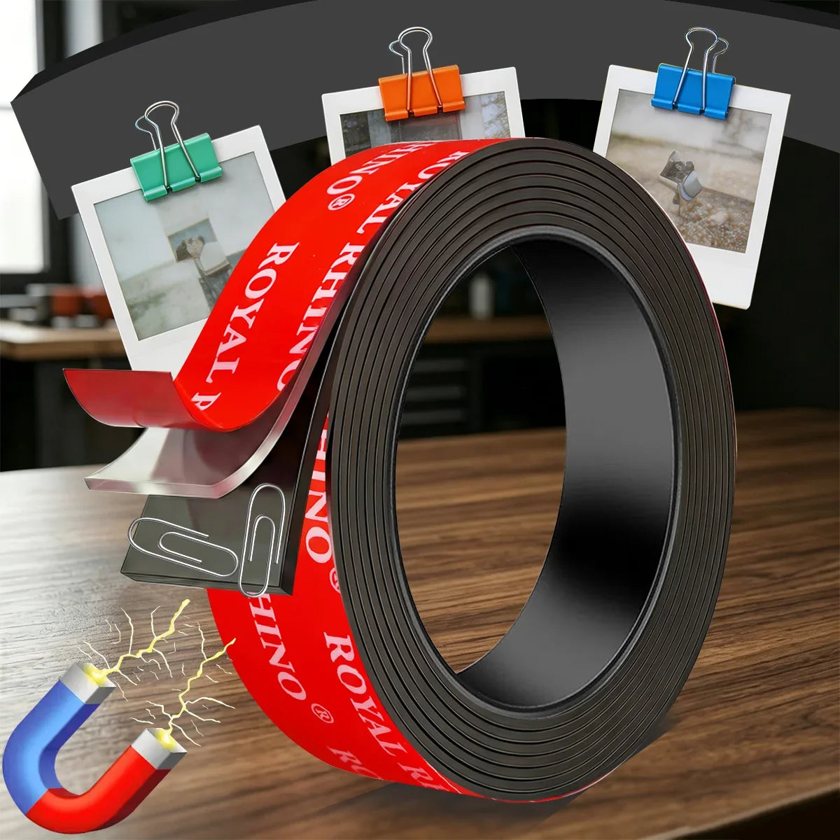 Self-Adhesive Cuttable Magnetic Tape Strip | Fridge, Wall & DIY Magnetic Adhesive Tape Qme