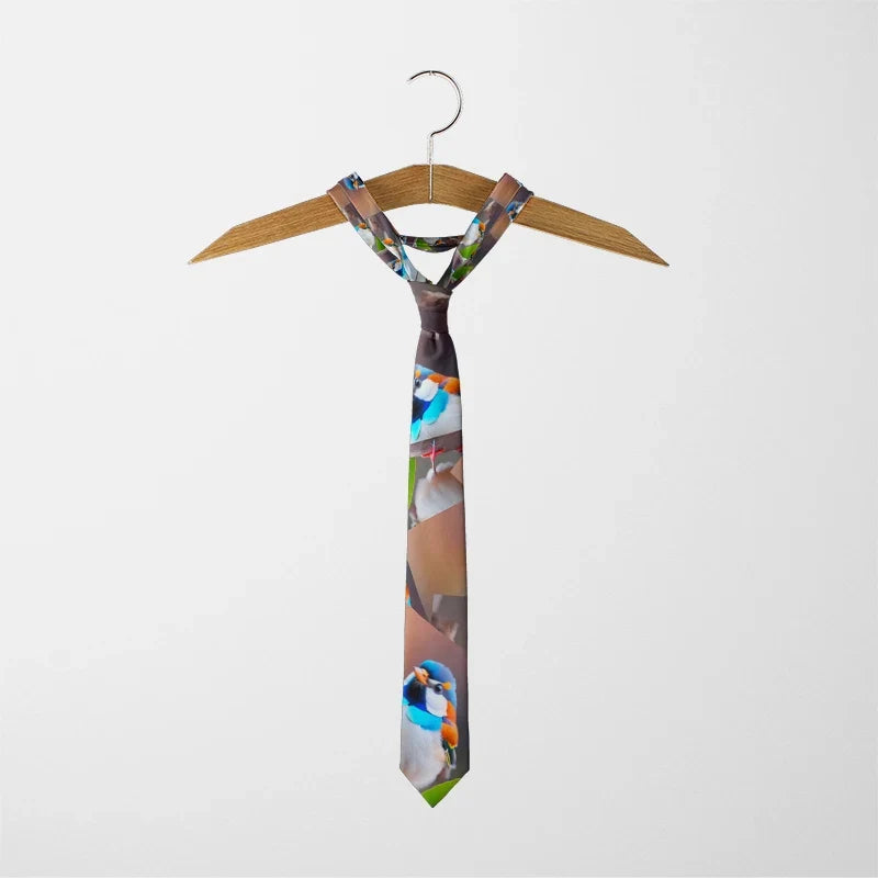 Funny Sparrow Print Wide Necktie for Men & Women | 9 Colors Novelty Necktie Qme