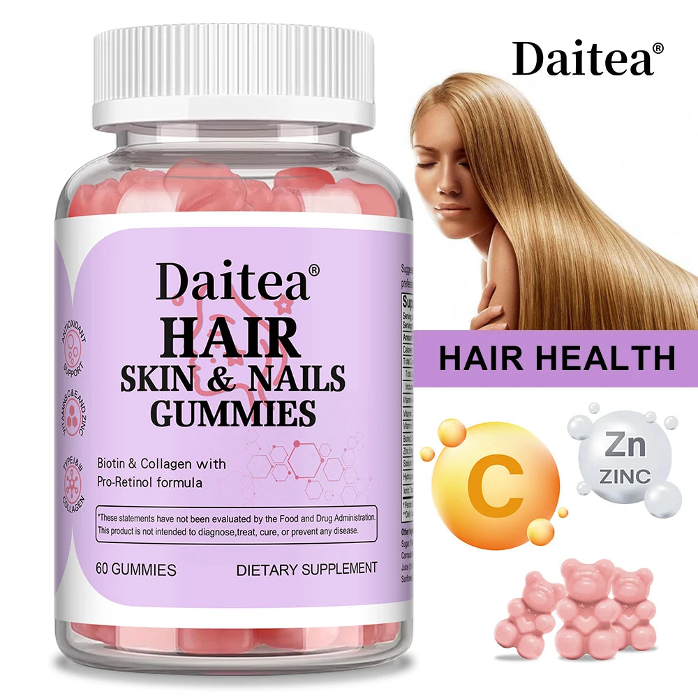 Collagen Gummies with Vitamin C & Biotin – Hair, Skin & Nails Collagen Supplement Gummies Qst