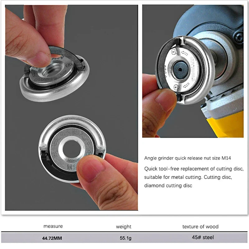 M14 Quick Release Flange Nut Angle Grinder Pressing Plate Chuck Angle Grinder Accessory Qme
