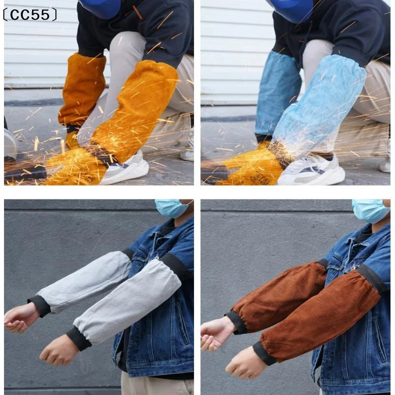 PU Leather Welding Sleeves – Heat Resistant Arm Guards 1 Pair Welding Arm Sleeves Qst