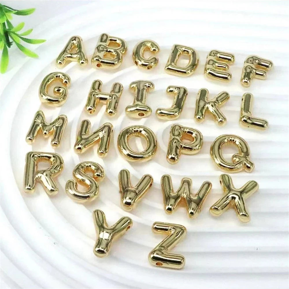 Gold Plated 3D Initial Pendant Necklace | 26 Letters Initial Pendant Necklace Qme