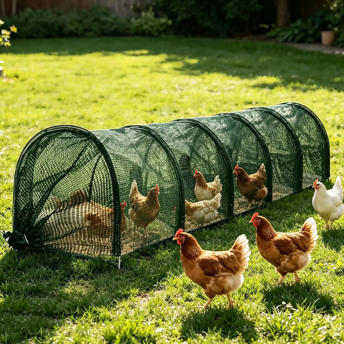 Foldable Chicken Tunnel Enclosure – Flexible Outdoor Poultry Run Poultry Tunnel Run Qme