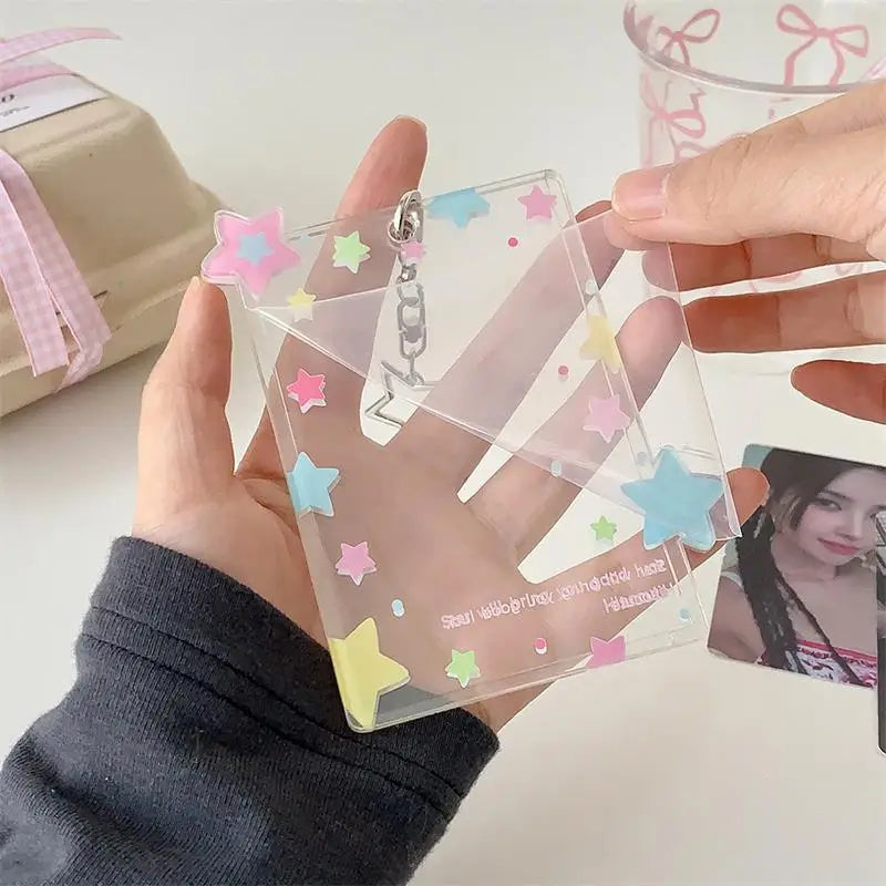 Colorful Star Acrylic Photocard Holder Pendant & Organizer Photocard Holder Pendant Qme