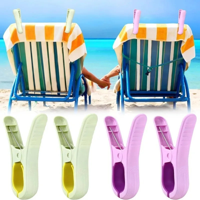 Large Beach Towel Clips Windproof Non-Slip Pegs – Set of 2 Beach Towel Clips Qme