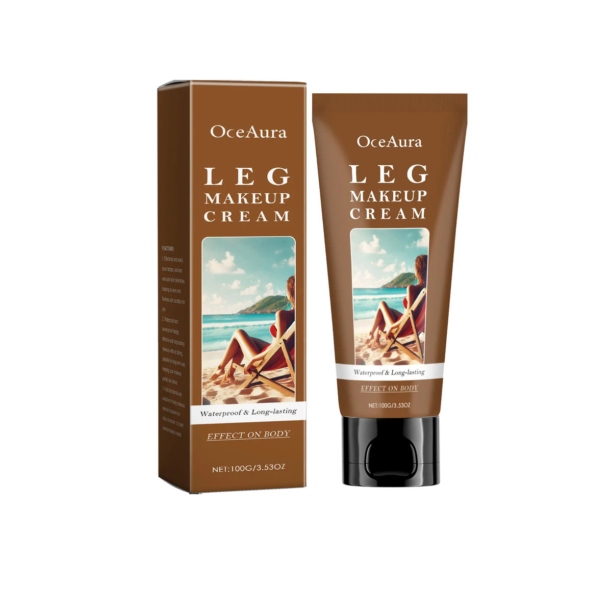 OceAura Leg Makeup Body Lotion – Waterproof Body Foundation Body Makeup Foundation Qst B Cocoa Color