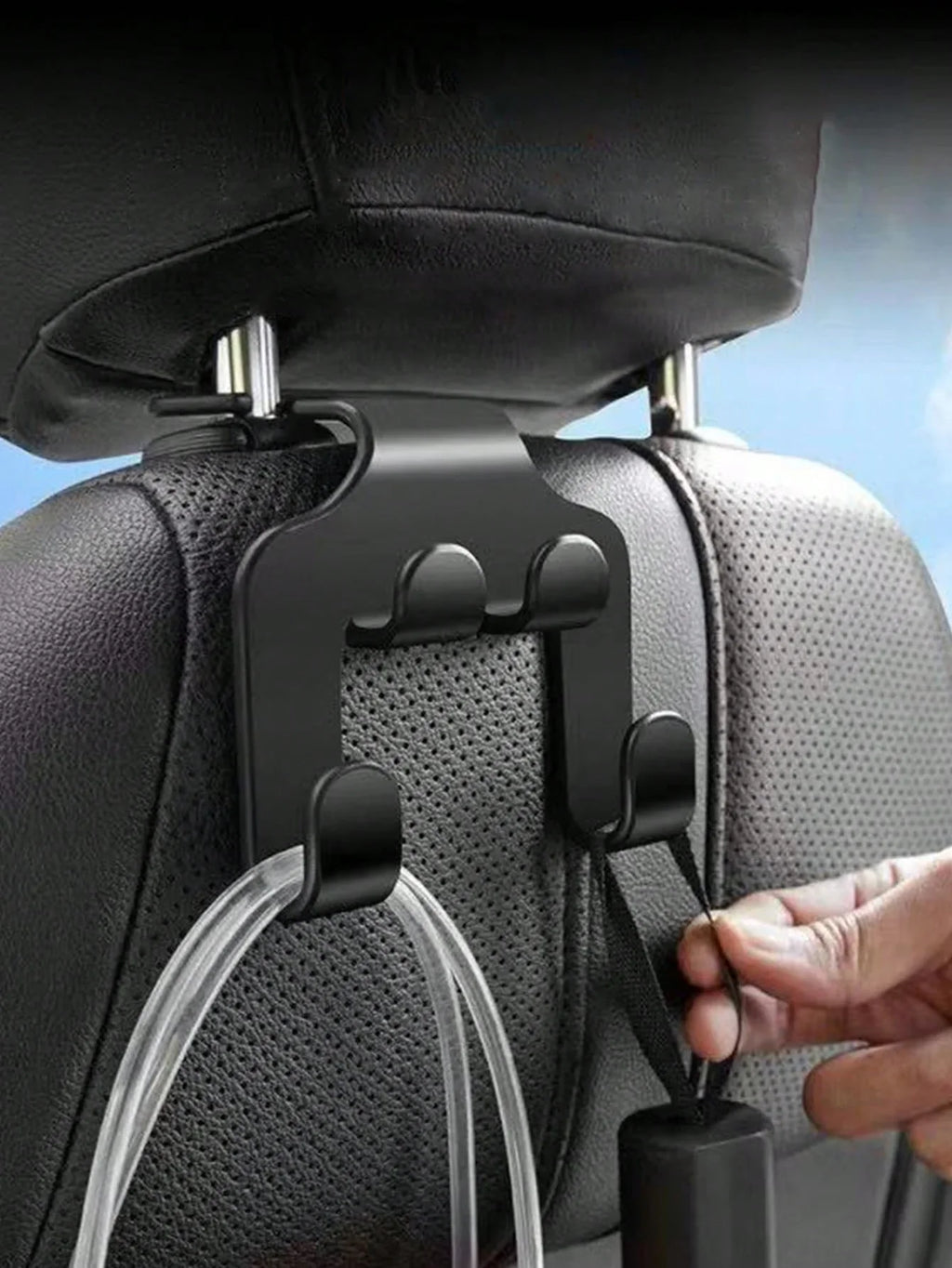 Car Rear Seat Phone Holder Hook & Storage Organizer – 2 Pack Car Storage Organizer Qme