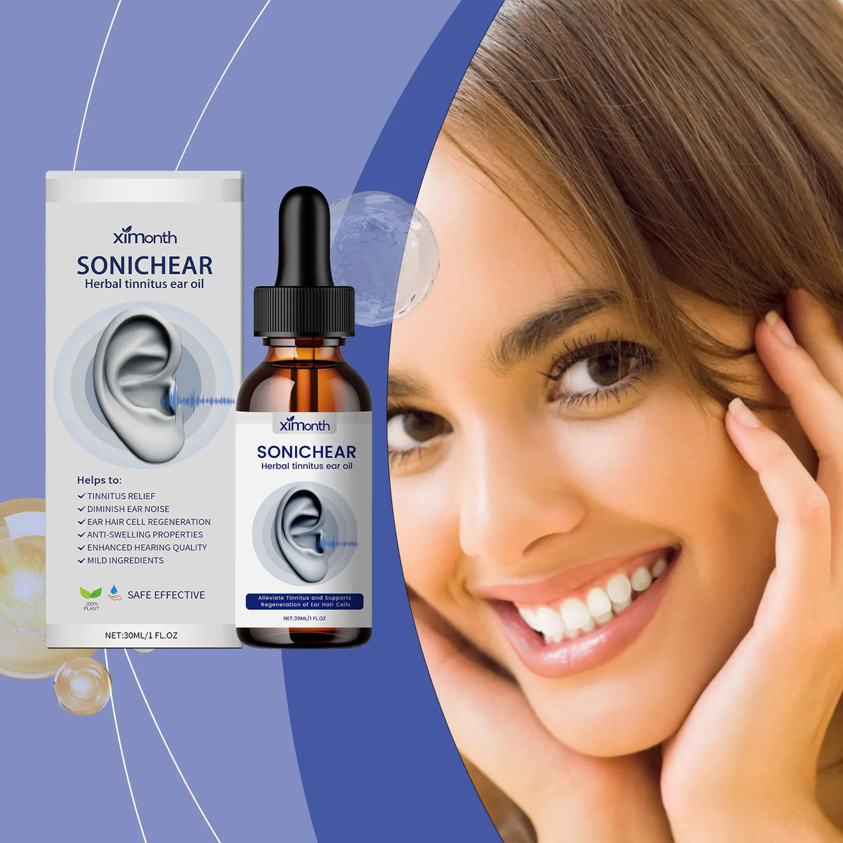 Ximonth Ear Care Comfort Drops – Ear Health Support 30ml Ear Care Drops Qst