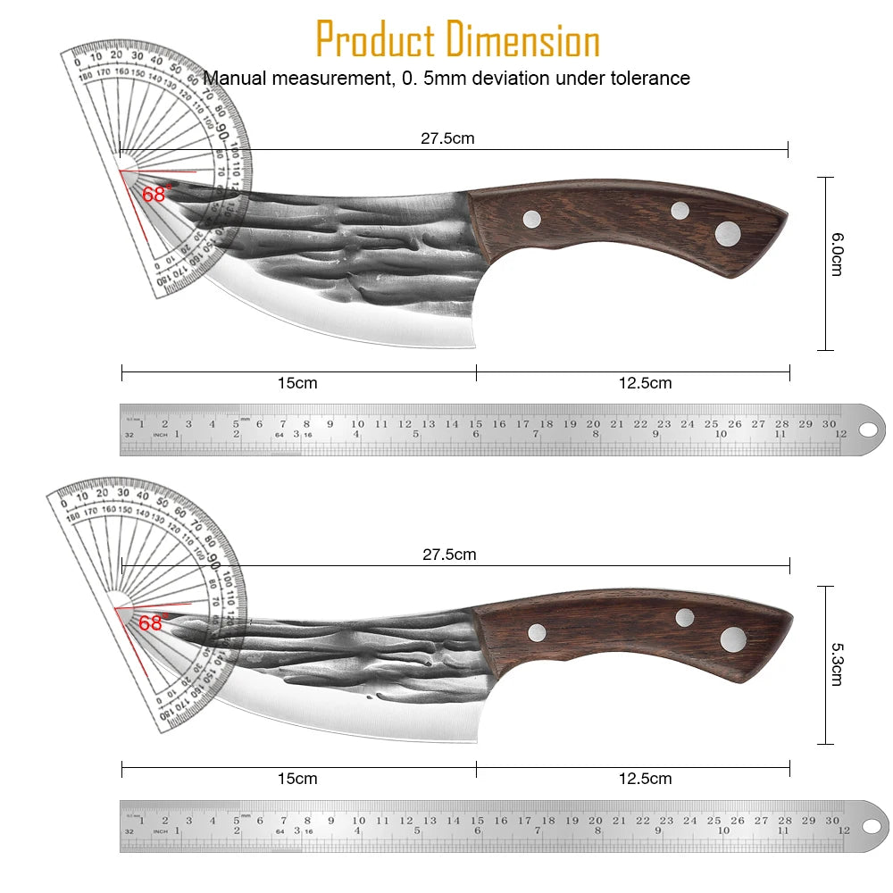 XITUO Forged Cleaver – Full Tang High-Carbon Steel Chef Knife Kitchen Cleaver Knife Qst