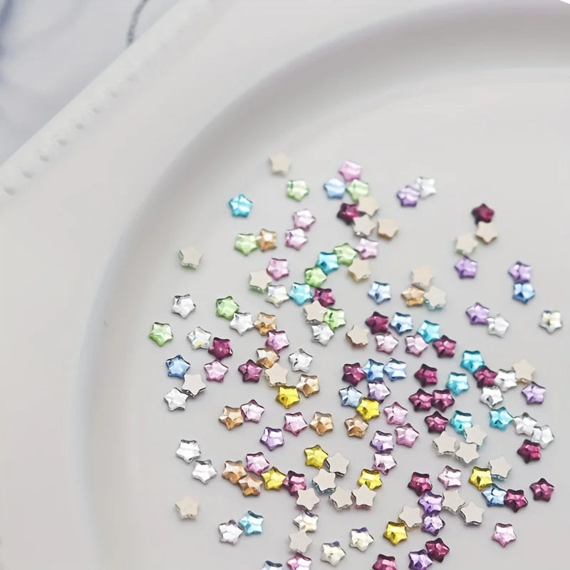 Star Flatback Rhinestone Crystal Nail Charms – 50pcs DIY Art Nail Art Charms Qme
