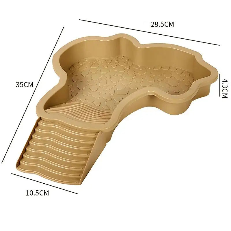 Reptile Water Dish with Anti-Slip Rock Ladder | Turtle Gecko Bowl Reptile Water Dish Qst 02