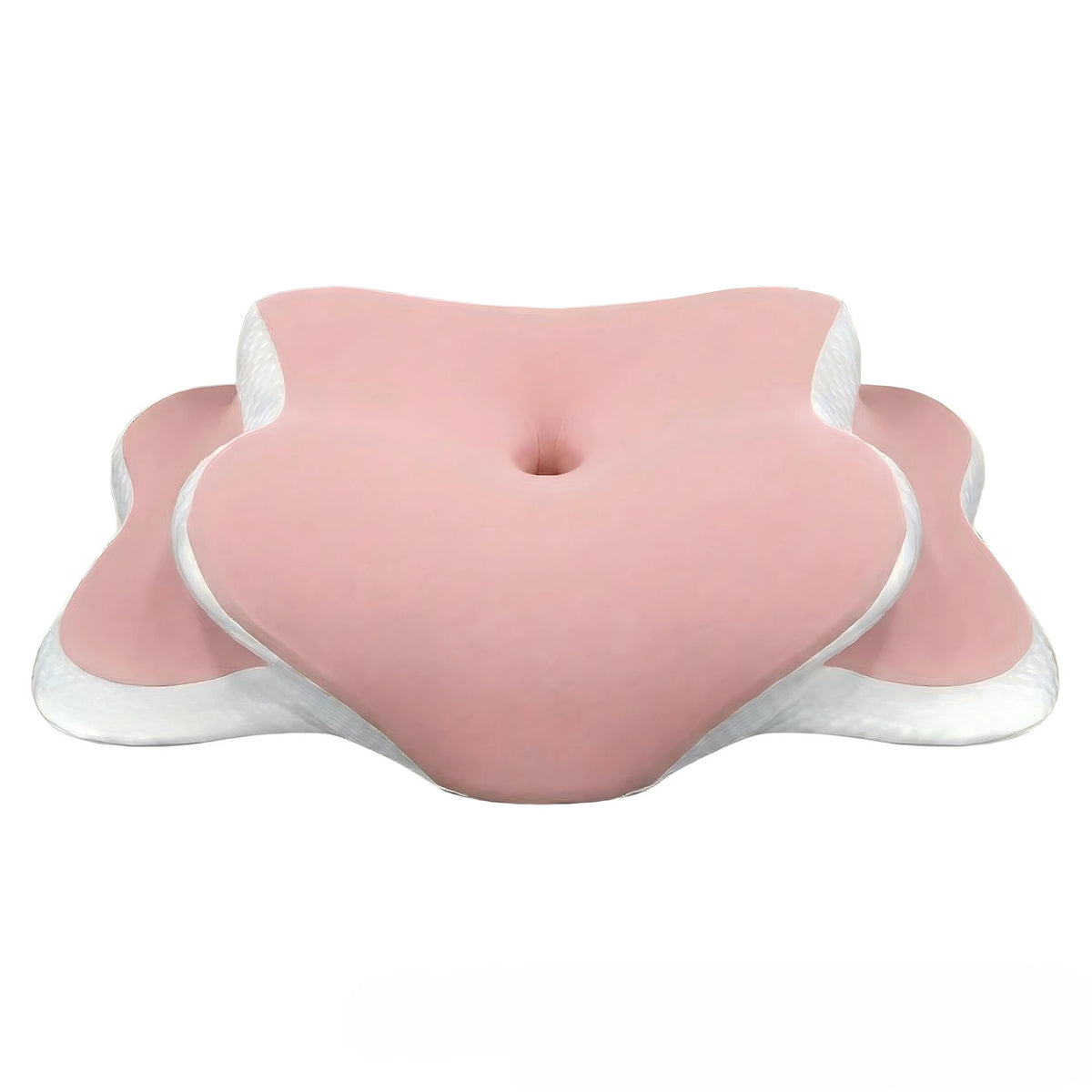 Ergonomic Memory Foam Butterfly Neck Pillow – Dual Height Memory Foam Pillow Qst Pink