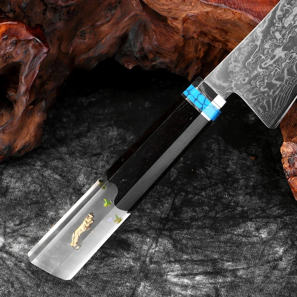 XITUO 5-Inch Damascus Steel Utility Knife – Japanese Petty Damascus Kitchen Knife Qst