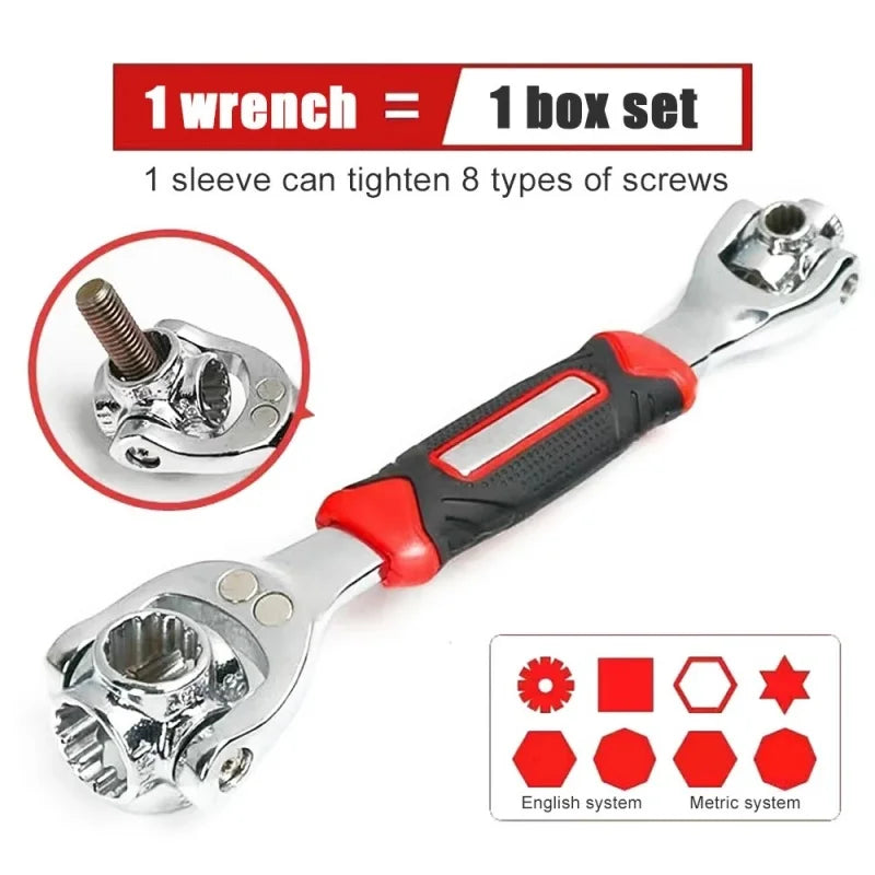 8-in-1 Multi-Tool Wrench Universal Spline Socket Set Multi-Tool Wrench Qme