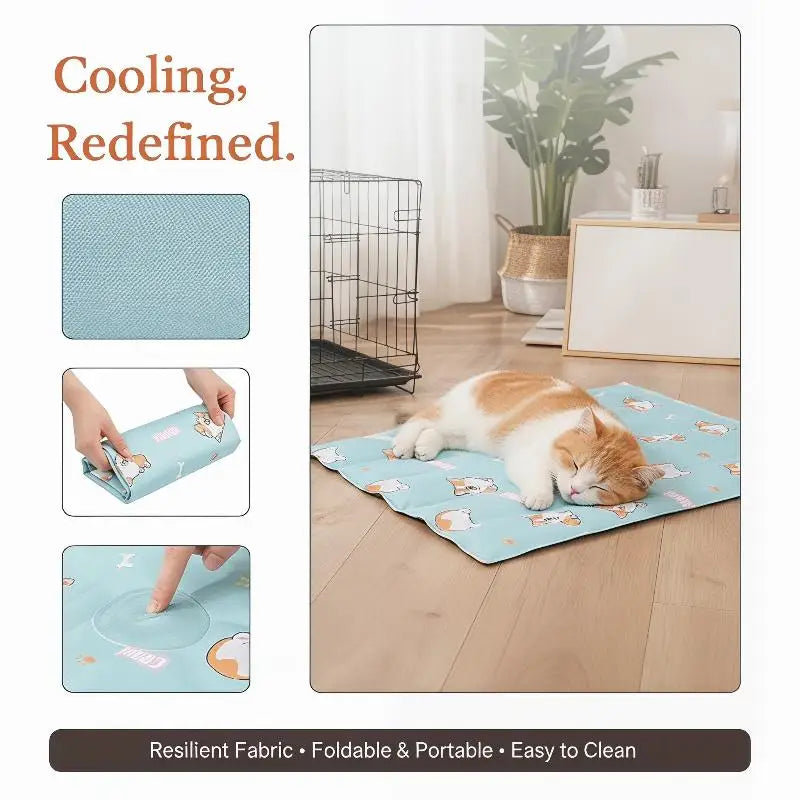 Pet Cooling Gel Mat for Dogs & Cats – Waterproof Reusable Pet Cooling Mat Qme