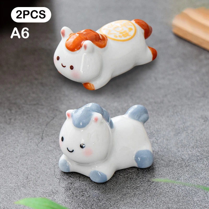 Ceramic Horse Chopstick Rest – Spoon Fork Knife Stand Chopstick Rest Qme A6