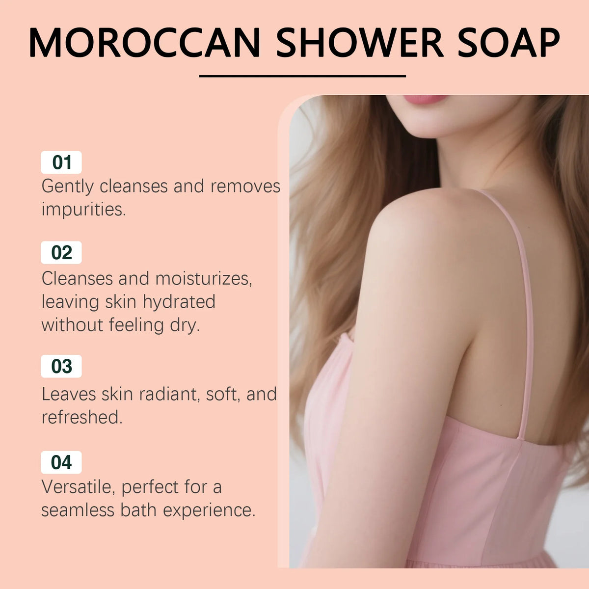 OceAura Moroccan Body Soap Cream – Hydrating Daily Cleanser Body Soap Cream Qst