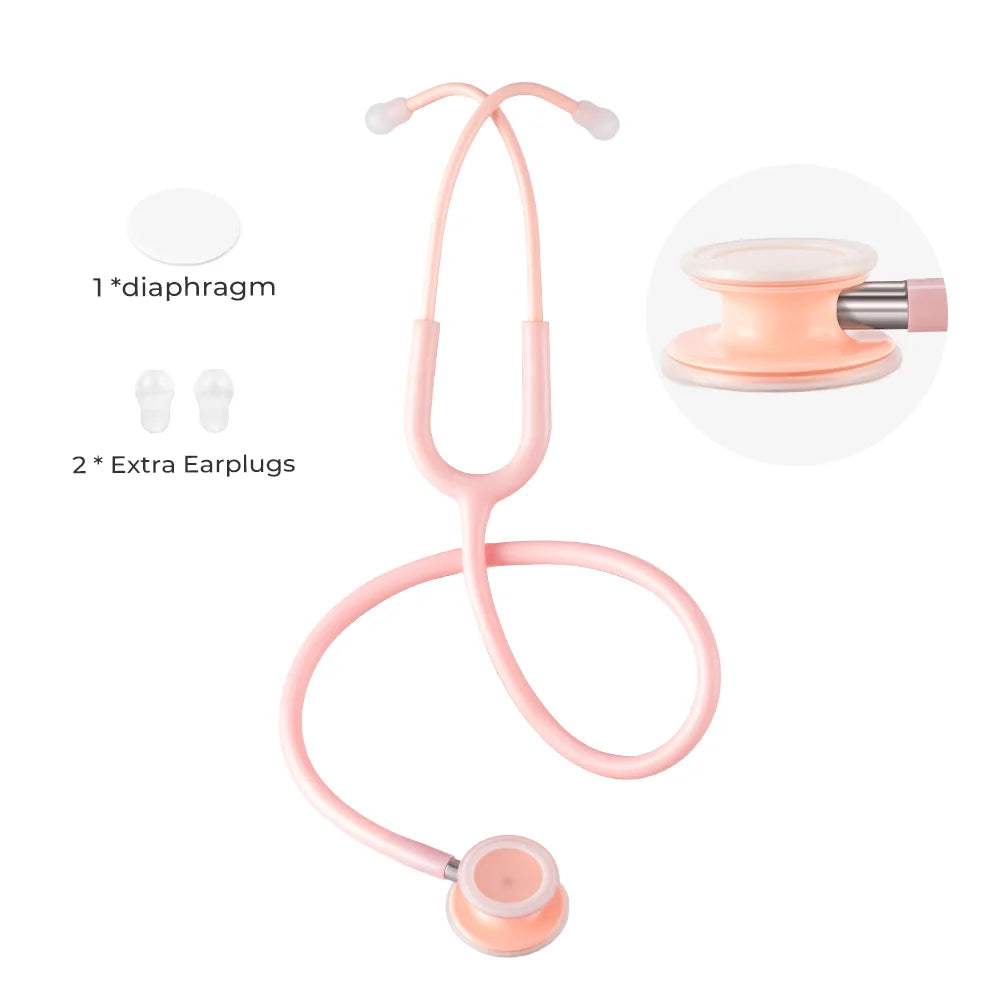 XceeFit Double Head Stethoscope – Dual Diaphragm Clinician Medical Stethoscope Qst Pink