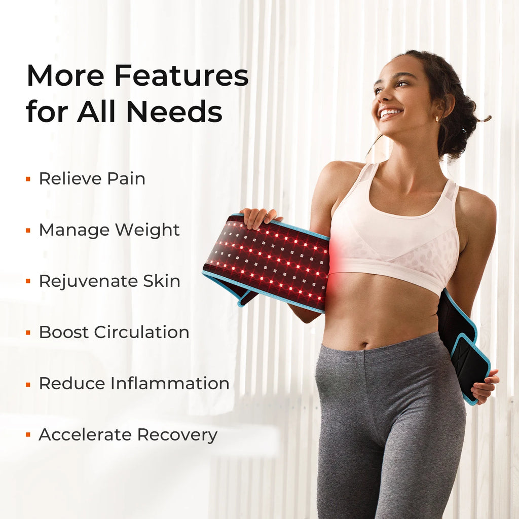 Red Light Therapy Belt – 100 LED 660nm & 850nm Infrared Wrap Light Therapy Belt Qst