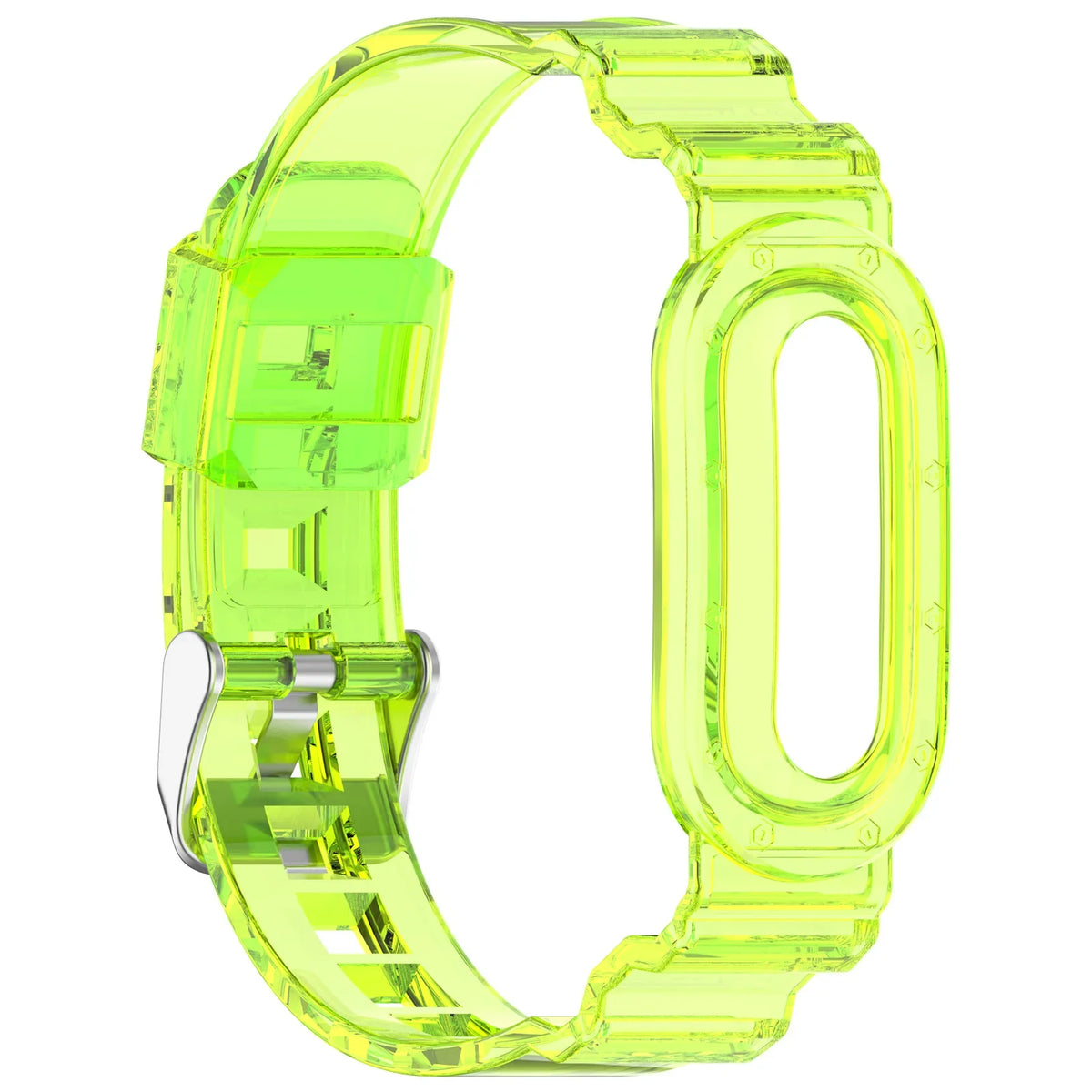 TPU Transparent Adjustable Band for Google Fitbit | 6 Colors Fitness Watch Band Qme YELLOW