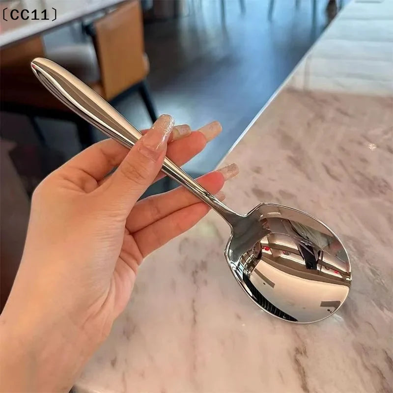 Large Stainless Steel Rice Spoon – Ergonomic Serving Spoon Serving Spoon Qme Default Title