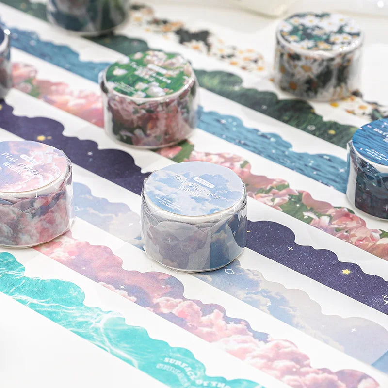 Decorative Washi Tape – Floral, Cloud & Starry Sky Designs Decorative Washi Tape Qme