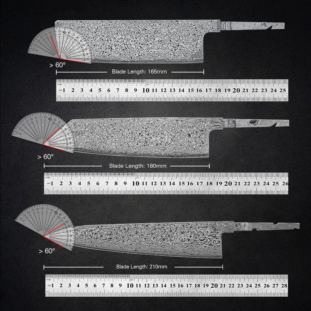 TURWHO Damascus VG10 Knife Blank Set – Kiritsuke & Nakiri DIY Knife Blank Set Qst