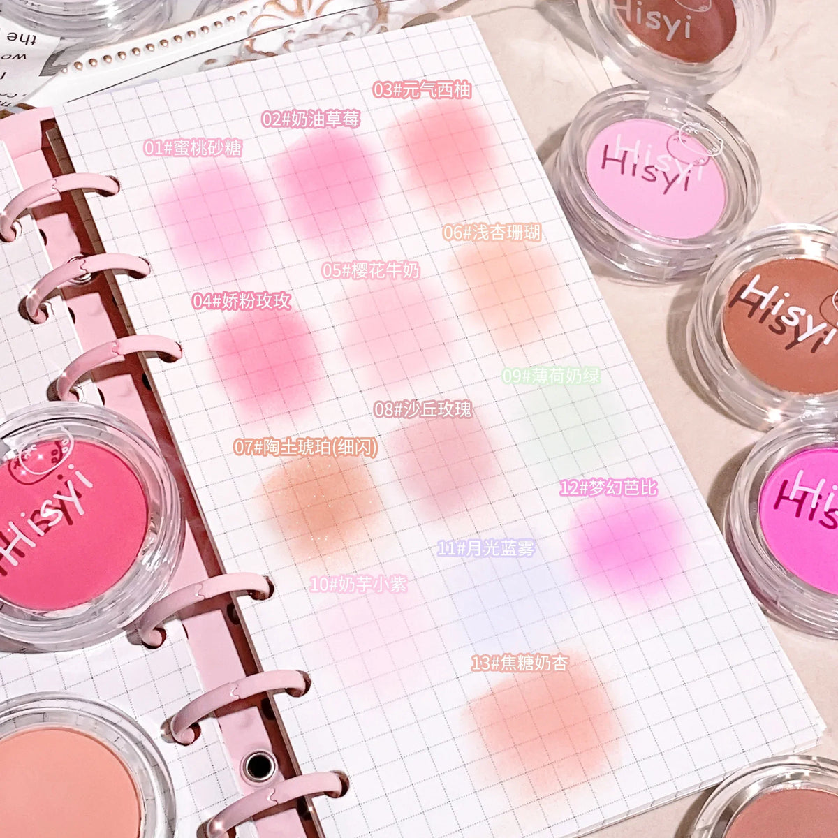 HISYI Matte Blush Palette – 16 Shades, Natural Radiant Finish Blush Palette Qme