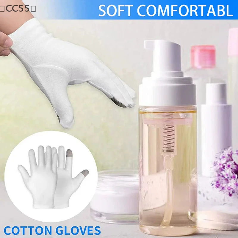 Soft Cotton Moisturizing Gloves – Overnight Spa Hand Treatment Moisturizing Hand Gloves Qst