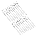 20-Piece Stainless Steel Long Handle Dessert & Fruit Forks Dessert Fork Set Qme black