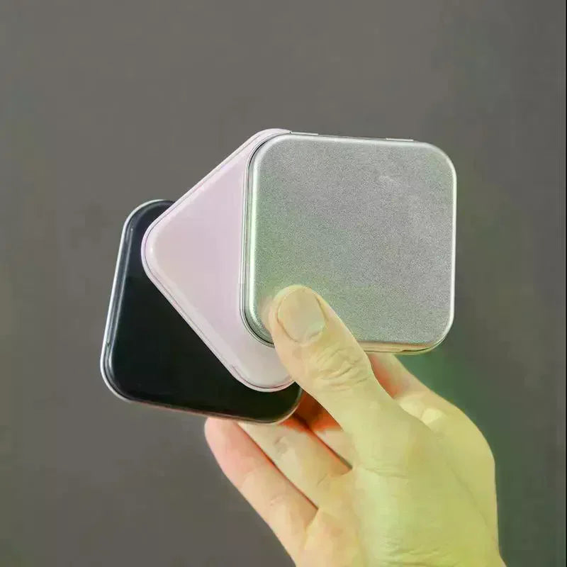 Square Flip Tin Box – Portable Jewelry & Small Item Organizer Portable Storage Tin Qme
