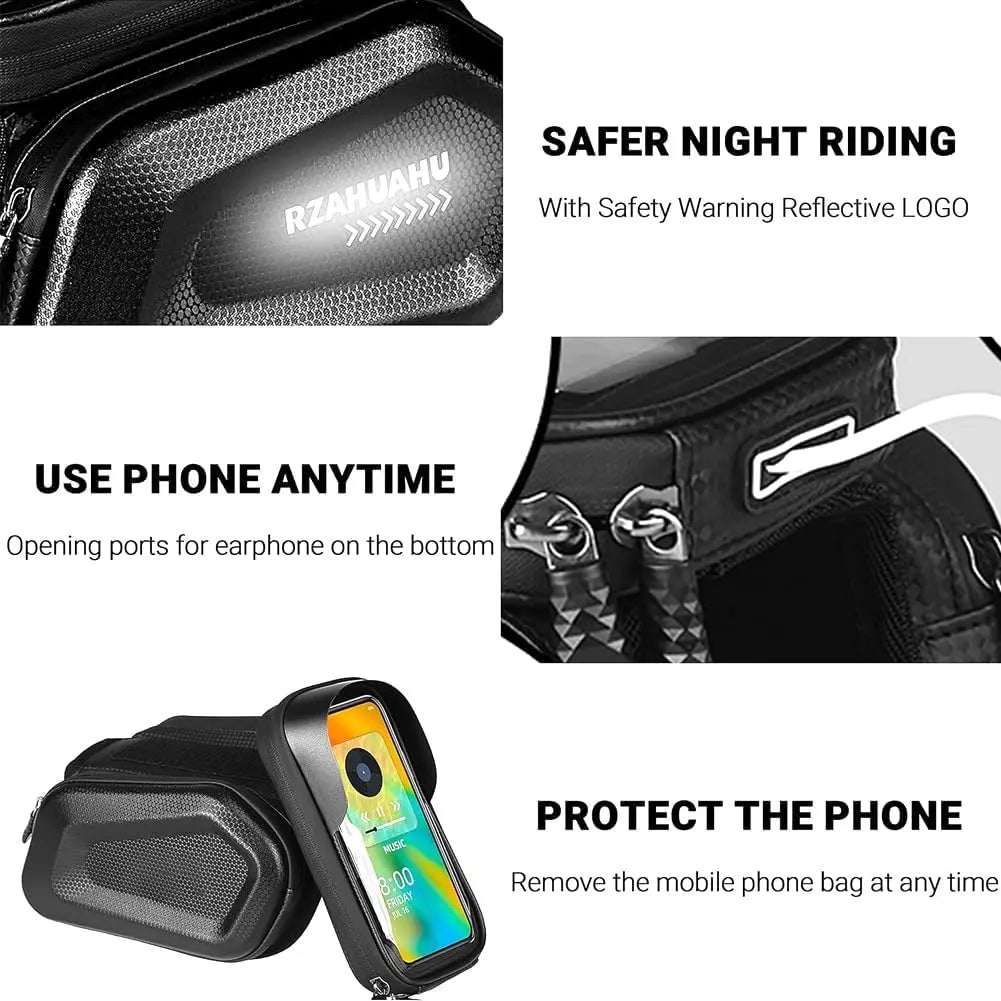 Waterproof Bike Frame Bag & Bicycle Phone Mount Holder Bike Frame Bag Qme