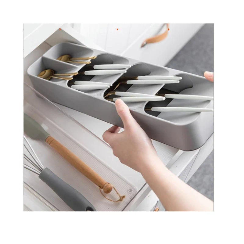 Cutlery Organizer Box – Knife, Fork & Spoon Compartment Storage Cutlery Organizer Box Qme