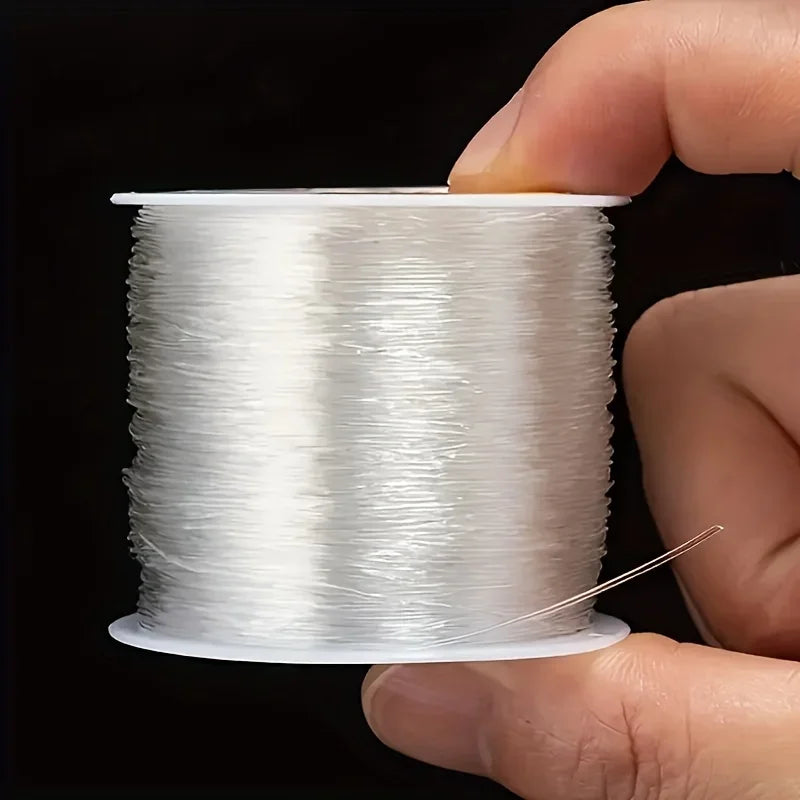 Transparent Elastic Thread Large Roll – DIY Beaded Jewelry Jewelry Making Cord Qme