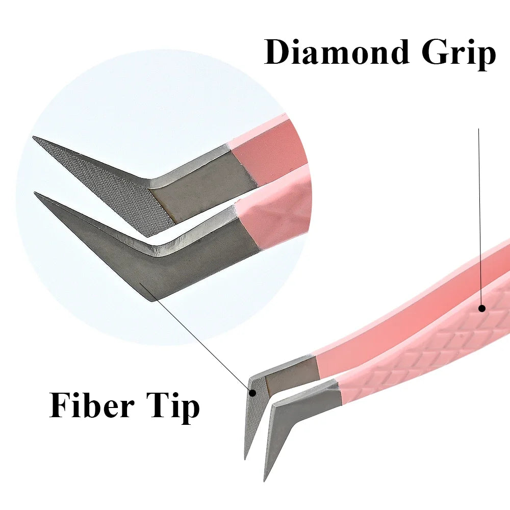 Qme Diamond Grip Eyelash Extension Tweezer | Volume Precise Lash Extension Tweezer Qme