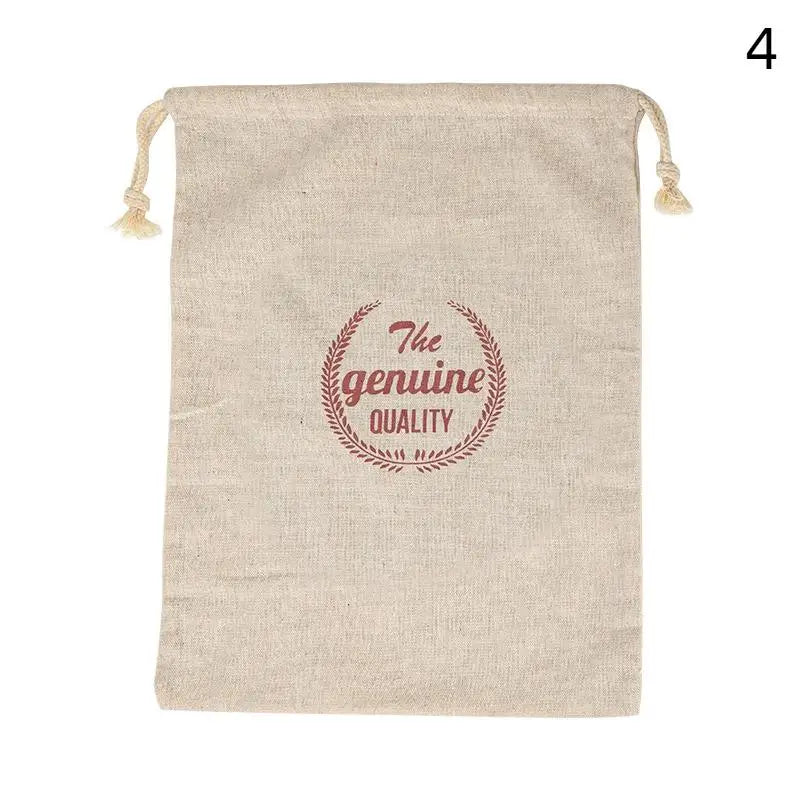 Reusable Linen Cotton Bread Bag Drawstring Baguette Storage Bread Storage Bag Qme 4