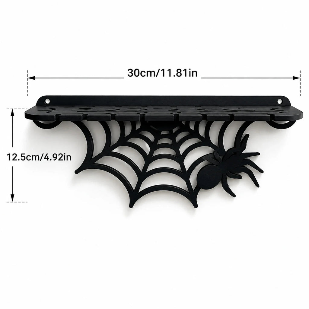 Gothic Wooden Spider Web Wall Shelf – Storage Rack, 3 Colors Gothic Wall Shelf Qme C One Size